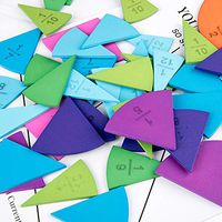 bromrefulgenc Mathematical Intelligence Fraction Board,Wooden Circular Board Mathematics Fraction Division Education Board for School Teaching Aids