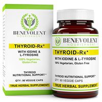 Thyroid Support Supplement - Complete with Iodine, L-Tyrosine, Vitamin B5 & Piperine to Get Maximum Benefits. 100% Vegetarian and Gluten Free 90 Veggie Caps