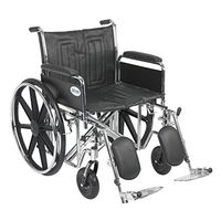 Drive Sentra EC Heavy Duty Wheelchair, Detachable Full Arms, Elevating Leg Rests, 22" Seat, Model - STD22ECDFA-ELR