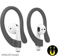 New 2 Pairs AirPods Ear Hooks Anti-Slip Sport Hooks Silicone Compatible with Apple AirPods 1 & 2 for Running, Jogging, Cycling, Gym - Grey