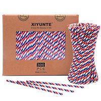 XIYUNTE 300pcs Paper Straws Biodegradable, Natural, Environmentally Friendly, Triple Layer Technology Disposable Drinking Straws for Everyday, Parties