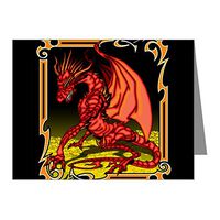 Note Card Red Dragon Gold Tapestry