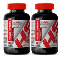 Natural Testosterone Supplements for Men - TRIBULUS TERRESTRIS Extract 1000Mg - Tribulus Tablets - 2 Bottles 180 Tablets