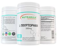 NutraBulk L-Tryptophan - Extra Strength Natural Sleep Aid & Relaxation, Serotonin Supplement for Adults 500mg, 500 Capsules.