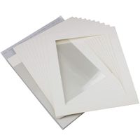 Photo Mat 10 Packs 10 x 12 INCH Picture Mattes with Backing Boards and Cello Bags for 8 x 10 INCH Prints Basic Boarder with White Core Bevel Cut (White)