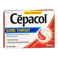 Cepacol Sore Throat Lozenge Cherry 16 EA - Buy Packs and SAVE (Pack of 2)