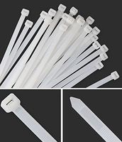 Nylon Cable Wire Ties 4-in 6'in 8-in 12'in Plastic Wire 100 Pack Lot (12 in-100xPack, Clear)