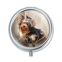 Yorkie Yorkshire Terrier Puppy Dog Satin and Bow Pill Case Trinket Gift Box