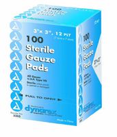Dynarex Sterile Gauze Pads, 3" x 3", 12 ply, 2400/cs