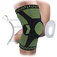 Knee Compression Sleeve with Patella Gel Pads for Women & Men Knee Brace with Side Stabilizers Knee Support for Meniscus Tear, Knee Pain, Arthritis, Running (Light Green_1 Pack, Large)