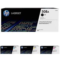 HP 508A Black, Cyan, Magenta, Yellow Toner Cartridge (CF360A, CF361A, CF362A, CF363A) for HP Color LaserJet Enterprise M577 M553, 4 Cartridge Bundle