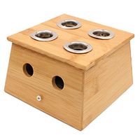 Ibnotuiy Bamboo Moxibustion Lightly Moxa Stick Holder Box for Arthritis Neck Health Maintenance Theropy (Four Hole)