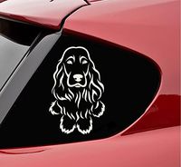 Slap-Art English Cocker Spaniel Dog Sitting Vinyl Decal Sticker (Beige)