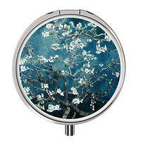 Pill Cases Metal,Custom Round Medecine Case Medecine Bottle Mini Travel Pill Vitamin Decorative Box Case Holder