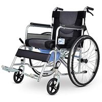 Wheelchair Folding with Seated Semi-Recumbent Wheelchair Fully Lying Elderly Portable Travel Lightweight (Color : Black)