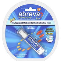 Abreva Docosanol 10% Cream Pump, Only FDA Approved Treatment for Cold Sore/Fever Blister, 2 grams