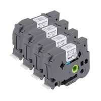 Molshine Compatible Tamper-Evident Security Laminated Label Tape,Replacement for Brother P-Touch TZeSE4 TZe-SE4 TZSE4 TZ-SE4, Blue on White,18mm x 8m(3/4 inch x 26.2 feet),4 Pack