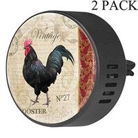 Vintage Postcard With Rooster Car Aromatherapy Essential Oil Diffuser Air Freshener Vent Clip,2 Pack