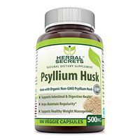 Herbal Secrets Psyllium Husk 500 Mg Veggie Capsules (Non-GMO) - Supports Intestinal & Digestive Health, Weight Management; Helps Maintain Regularity* (500 Count)