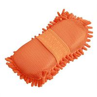 Topbeu Absorbent Car Microfiber Chenille Wash Sponge Pad Cleaner (Orange)