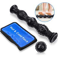 Dual Foot Massage Roller,Hizek Foot Massager Set Including Dual Foot Massage Roller, Spiky Massage Balls and Cold & Hot Pack Wrap, Best for Relax Tight Muscles, Relieve Feet Pain and Plantar Fasciiti