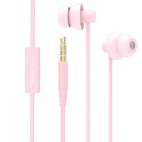 MAXROCK (TM) Total Soft Silicon Headphones with Mic Sleep Travel Choice for Cellphones Tablets and 3.5mm Jack (Light Pink)