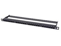 Monoprice Half-U UTP Cat6 Patch Panel - 24 Ports - 19 Inch | Dual IDC - SpaceSaver