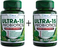 ULTRA-15 Probiotics 15 Billion for Women and Men Organic Vegan lactobacillus acidophilus Help Align Your Gut Health with Prebiotics Capsules (2 Pack)
