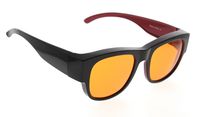 Fits Over computer Eyeglasses with Orange Tinted,Black Red