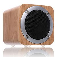Bluetooth Speakers Wooden, ZENBRE F3 6W Portable Bluetooth 4.1 Speakers with 70mm Big-Driver, Wireless Computer Speaker with Enhanced Bass Resonator (Wood Grain), White