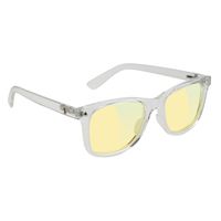 GLASSY Mikemo Premium Blue Light Blocking Glasses, Anti Eyestrain and Fatigue, Glasses for Computer and Gaming, Clear Frame, Yellow Lens