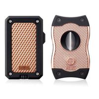 Colibri Rally Lighter SV Cutter Gift Set (Black & Rose)