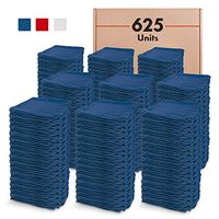 Wholesale Bulk Blue Shop Towels (625 Units) - 14 x 14 100% Cotton - Route Ready Industrial Quality Commercial Auto Mechanic Car Wash - Clean, Absorbent, Reusable