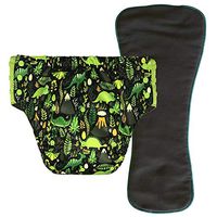 Adult Pull On Diaper with Tabs - Medium Reusable Incontinence Briefs with Insert for Women or Men (Regular, Jurassic Park)