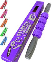 The Muscle Roller Stick Massage Stick Roller | Foam Roller Alternative for Athletes and Runners - Neck and Back - Advanced Purple