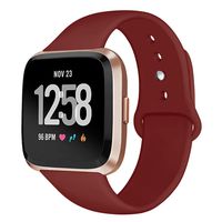 Kmasic Sport Band Compatible Versa/Fitbit Versa 2/Fitbit Versa Lite Edition, Soft Silicone Strap Replacement Wristband Versa Smart Fitness Watch, Deep Red, Small