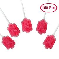 MUNKCARE Disposable Mouth Swabs Sponge-150 counts Red Coarse