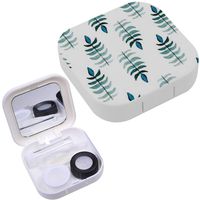 Portable Contact Lens Case Box Travel Kit Mirror + Bottle + Tweezers Container Holder [ Floral Watercolor Beautiful ]