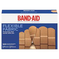 BAND-AID 11507800 Flexible Fabric Adhesive Bandages, Assorted, 100/Box