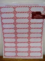 Address Labels Christmas Holiday Peppermint Style Red Diagonals