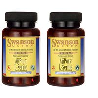 Swanson Ajipure L-Serine Pharmaceutical USP Grade High Purity Amino Acid Dietary Supplement 500 mg 60 Veggie Capsules (2 Pack)