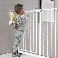 YIKEY-Bed Rails Baby Stair Railing, Childrensecurity Door Fence Free Punching Pet Isolation Dog Fence Door, 180° Two-Way Door Opening, Punch-Free Installation