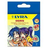 LYRA Osiris Water-Soluble Short Colored Pencils, 3 Millimeter Cores, Set of 12 Pencils, Assorted Colors (2501120)