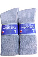 J&J 3, 6, or 12 Pairs Diabetic CREW circulatory Socks Health Men’s Cotton ALL SIZE (Grey 6Pack, 10-13)