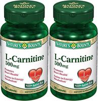 Nature's Bounty L-Carnitine 500mg, 60 Tablets (2 X 30 Count Bottles)
