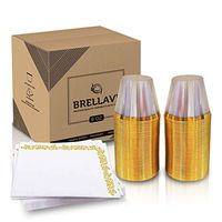 9 Oz Gold Plastic Cups with Napkins – 80pcs Disposable & Reusable Elegant Clear Wine Tumblers & Tableware– Gold Rimmed Champagne Party Cup for Weddings, Parties, Events - BPA-Free
