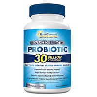 NutriCommit 30 Billion Probiotics Supplement | 10 Rare Scientifically Validated Strains of Bacillus subtilis & Bacillus coagulans prebiotic Support Optimal Immune & Digestive Health (1 Daily)