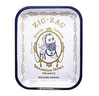 Zig-Zag Large White Metal Rolling Tray (13.4" x 10.8")