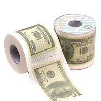 wavewave Hundred Dollar Bill Toilet Paper, 100 Hundred Fake Money Tissue Napkin Prank for Fun Birthday Party Toilet Bathroom, 1010cm