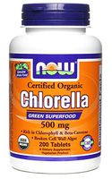 NOW Foods Chlorella 500 mg (Certified Organic) - 200 Tablets